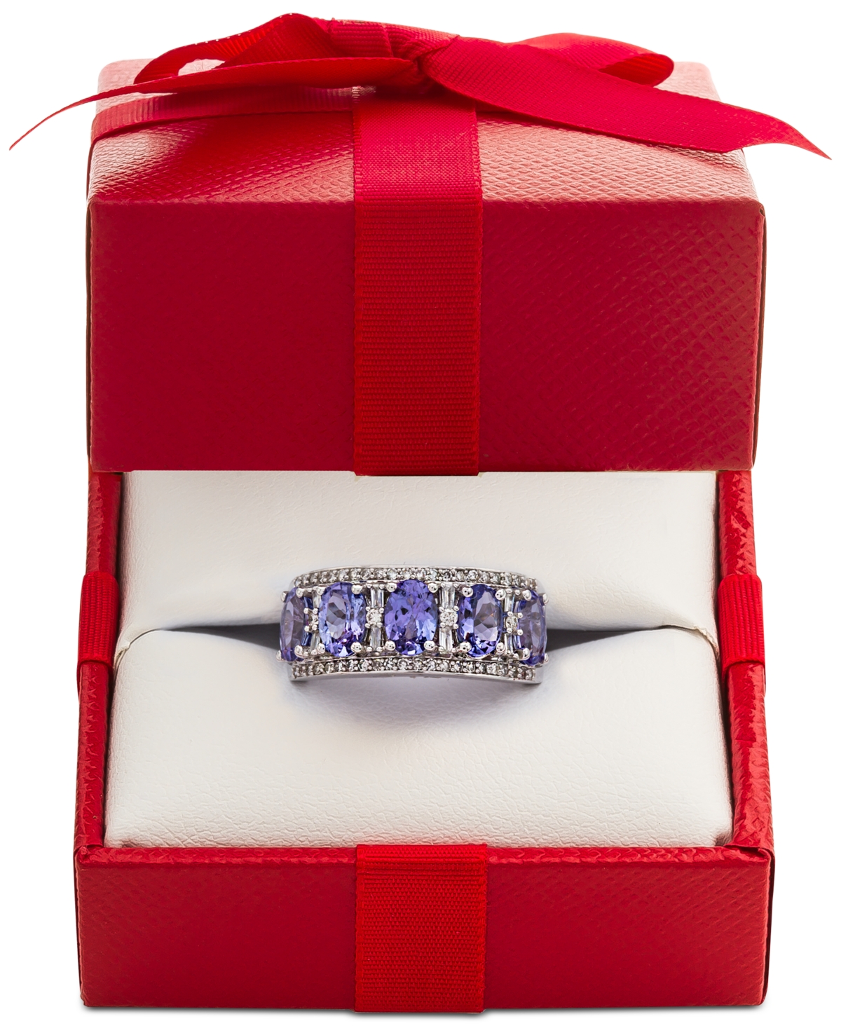 Macy's Sapphire (2-7/8 Ct. T.w.) & Diamond (1/3 Ct. T.w.) Ring In 14k Gold (also In Emerald, Tanzanite And In Tanzanite,white Gold