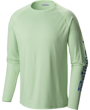 Columbia Men's Pfg Big & Tall Terminal Tackle Long-sleeve T-shirt In Key West, Vivid Blue Logo