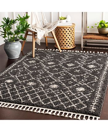 Surya - Berber Shag BBE-2308 Charcoal 2'7" x 7'3" Runner Area Rug