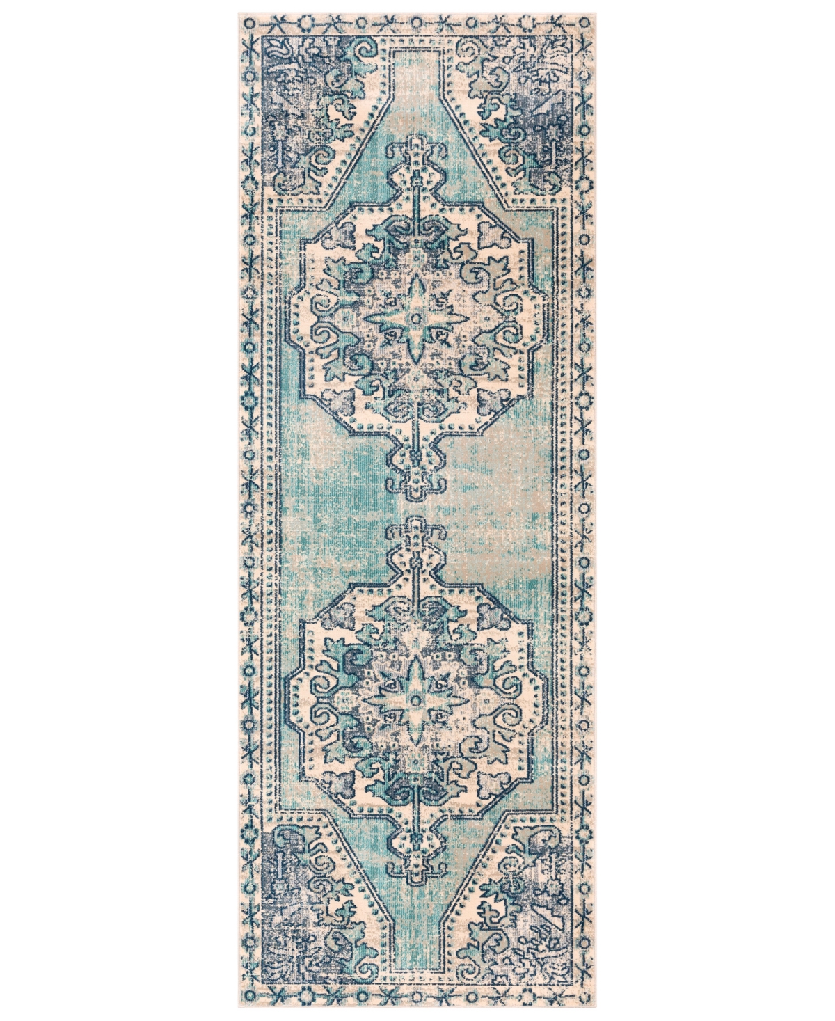 Surya Bohemian Bom-2301 Teal 2'11in x 7'10in Runner Area Rug - Teal