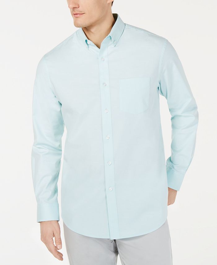 Club Room Men's Solid Stretch Oxford Cotton Shirt, Created for Macy's ...