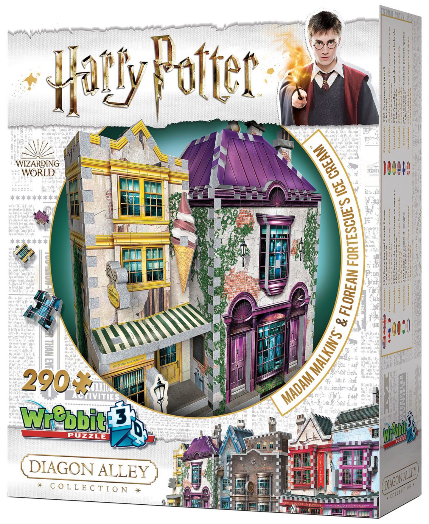 Детский пазл Wrebbit Harry Potter Diagon Alley 3D Puzzle, 290 Pieces, Ages 12+ — фото 1