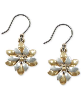 Lucky Brand - Two-Tone Flower Layered Drop Earrings