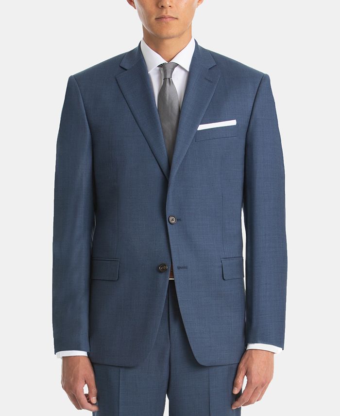 Lauren Ralph Lauren Men's UltraFlex Classic-Fit Blue Sharkskin Wool Suit  Jacket & Reviews - Suits & Tuxedos - Men - Macy's