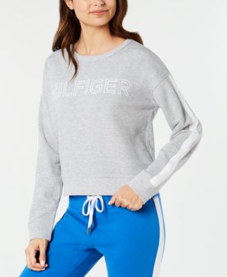 Tommy Hilfiger - Striped-Sleeve Logo Sweatshirt