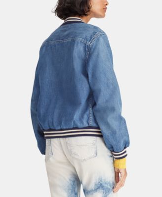 Polo Ralph Lauren Cotton Denim Bomber Jacket - Macy's