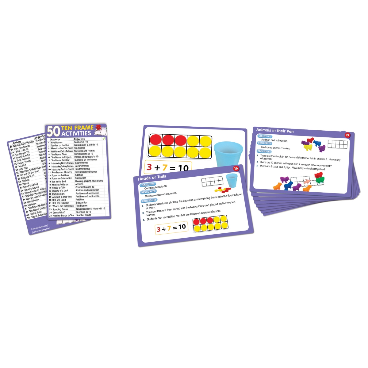 Shop Junior Learning 50 Ten Frame Activities Learning Set In Multi