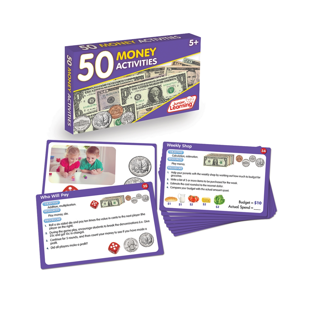 Junior Learning 50 Money Activities Learning Set In Multi