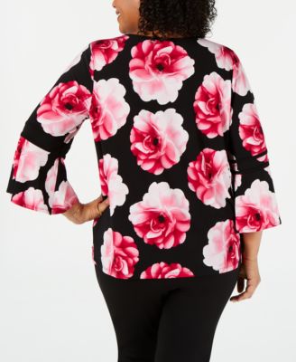Calvin Klein Plus Size Floral-Print Top