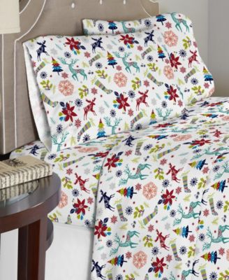 Luxury Weight Printed Cotton Flannel Sheet Set, Full