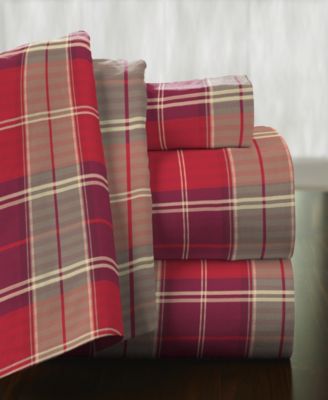 Pointehaven Piedmont Plaid Superior Weight Cotton Flannel Sheet Set Bedding In Pidmnt Pla