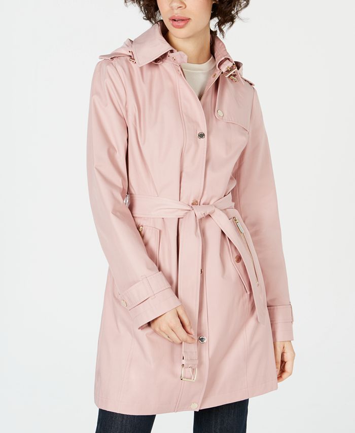 Michael Kors Belted Hooded Raincoat & Reviews - Coats & Jackets - Women ...
