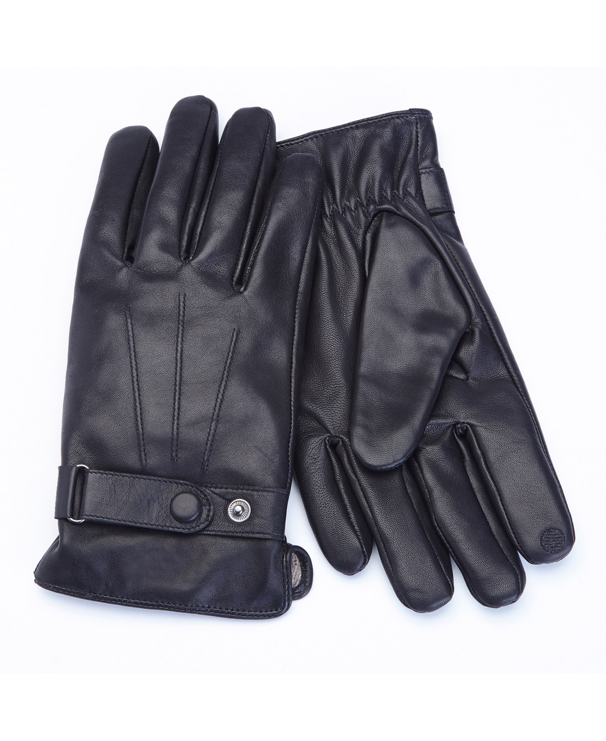 Lambskin Men's Touchscreen Cashmere Gloves - Black