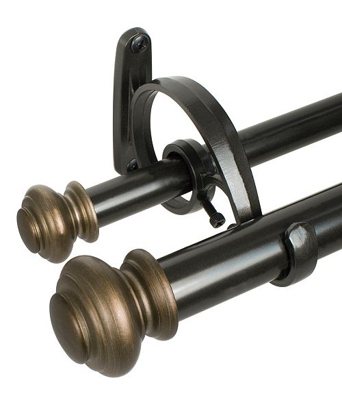 Decopolitan Urn Telescoping Double Curtain Rod Set 36 To 72 Inch