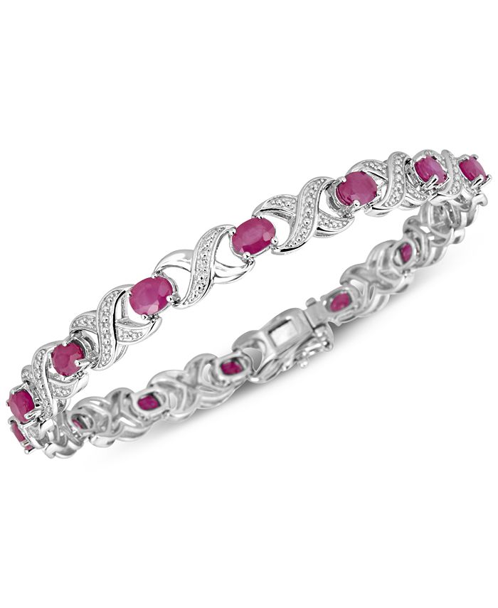 Macy s Ruby 7 ct. t.w. and Diamond Accent XO Bracelet in