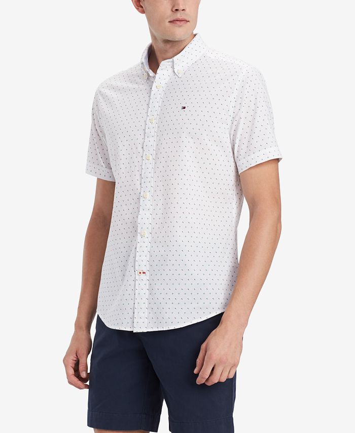 Tommy Hilfiger Men's Custom-Fit Geo-Print Shirt, Created for Macy's ...