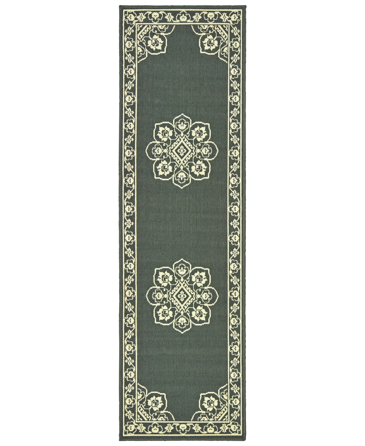 Shop Oriental Weavers Marina 7764 2'3" X 7'6" Indoor/outdoor Runner Area Rug In Grey,ivory