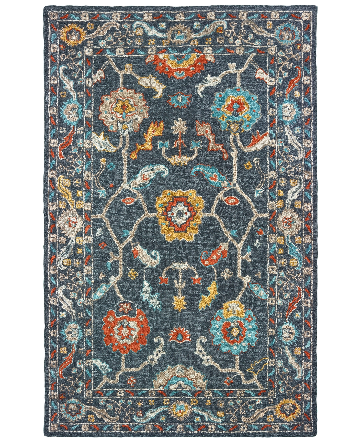 Oriental Weavers Zahra 75501 Blue/Gold 5' x 8' Area Rug - Blue/Gold