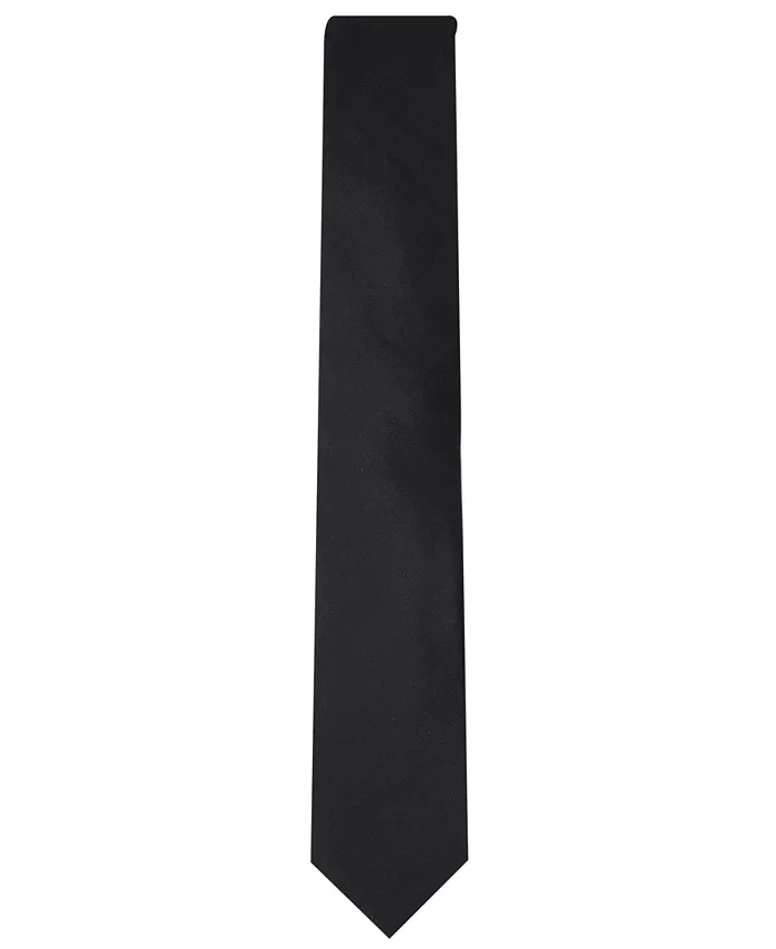 Men's Solid Texture Slim Tie - thumbnail 2