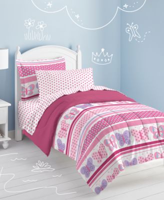 Dream Factory Butterfly Dots Twin Comforter Set