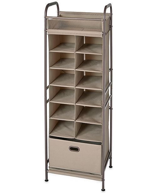 Neatfreak Vertical 12 Cubby Shoe Storage Organizer With Bin Drawer