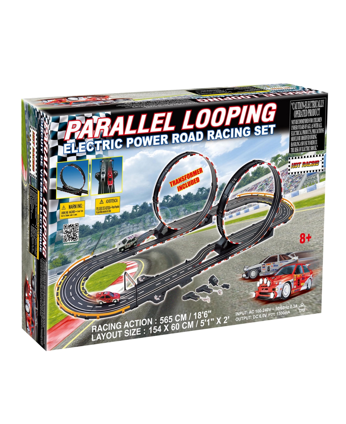 Shop Gb Pacific Parallel Looping Electric Power Road Racing Set In Black