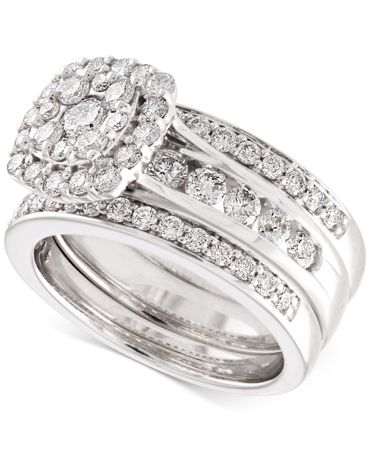 Diamond Three-Piece Ring Set (2 ct. t.w.) in 14k White, Yellow and Rose Gold