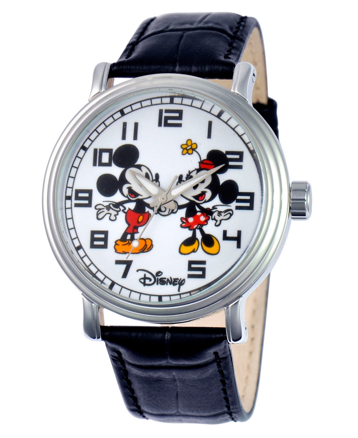 Disney Mickey and Minnie Mouse Men's Alloy Vintage Watch - Black