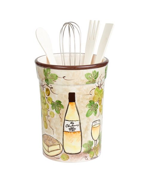 Lorren Home Trends White Grape Ceramic Utensil Holder Reviews