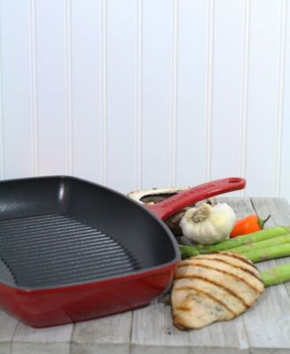 French Rectangular Enameled Cast Iron 12" Grill Pan