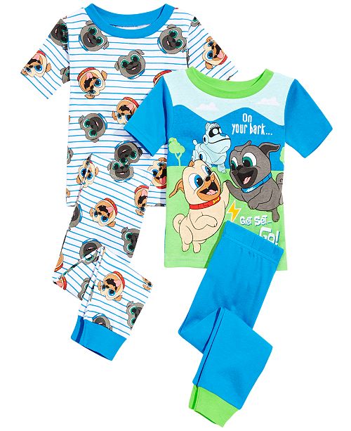 Ame Disney Toddler Boys 4 Pc Puppy Dog Pals Cotton Pajama Set