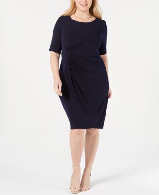 Connected Plus Size Solid Sarong Dress - Macy's