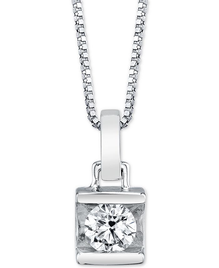 Macy's Diamond Bar 18" Pendant Necklace (1/2 ct. t.w.) Macy's