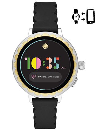 kate spade new york Women s Scallop Black Silicone Strap