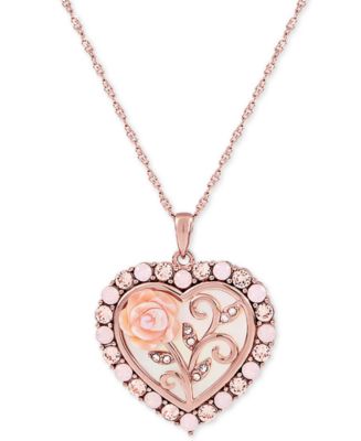 Macy's Mother of Pearl (16mm) Rose Cameo Necklace in 18k