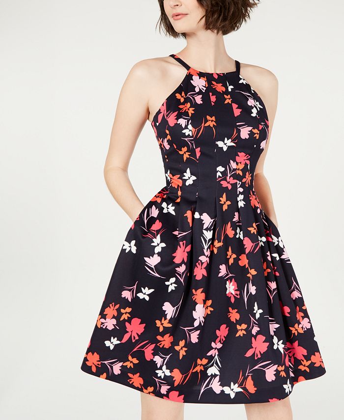 Vince Camuto Petite Printed Fit & Flare Dress - Macy's