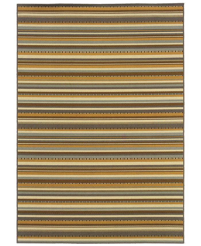 Oriental Weavers - Bali 1001J Gray/Gold 3'7" x 5'6" Indoor/Outdoor Area Rug