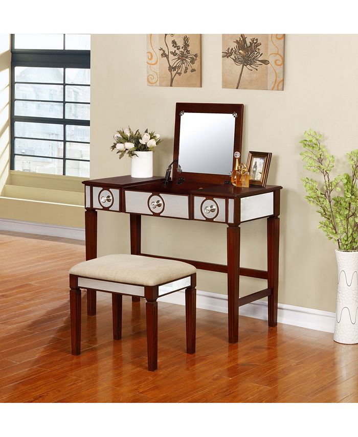 Linon Home Décor Madison Vanity Set with Bench and Mirror Macy's