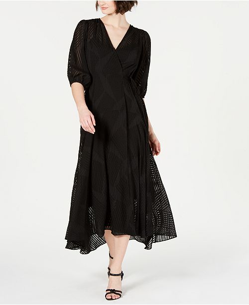 calvin klein maxi dress striped Calvin Klein Black Beige Colorblock Striped Sleeveless Scoop Neck Maxi Dress  10