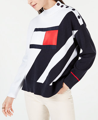 Tommy Hilfiger Diagonal-Stripe Flag Sweater, Created for Macy's - Macy's