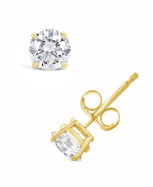 image of Certified Round Diamond Stud Earrings (1 ct. t.w.) in 14k White Gold or Yellow Gold