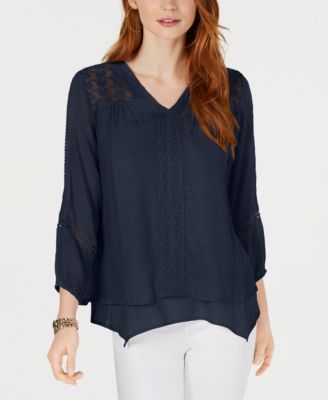 macys womens lace tops