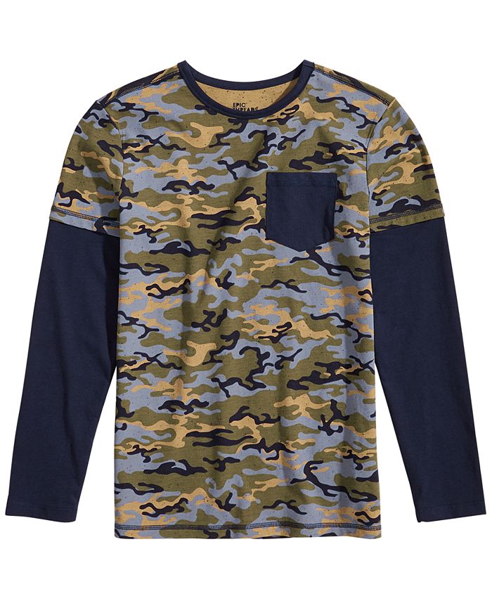 Epic Threads Toddler Boys Faux-Layer Camo-Print T-Shirt, Created for ...