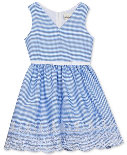 Rare Editions Big Girls Plus Size Embroidered Gingham Dress Created For Macy S Reviews All Girls Dresses Kids Macy S