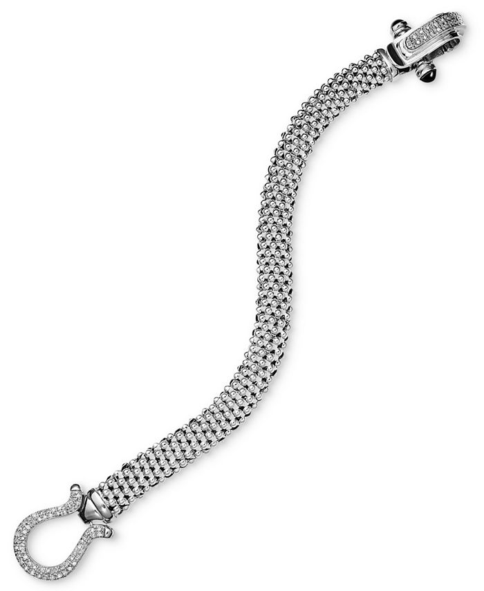 Sterling Silver Horseshoe Clasp Bangle Bracelet
