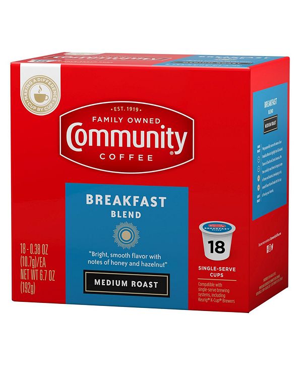 Community Coffee Breakfast Blend Medium Roast Single Serve Pods, Keurig