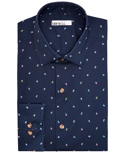 Bar III Men's RegularFit Stretch FloralPrint Dress Shirt, Created for