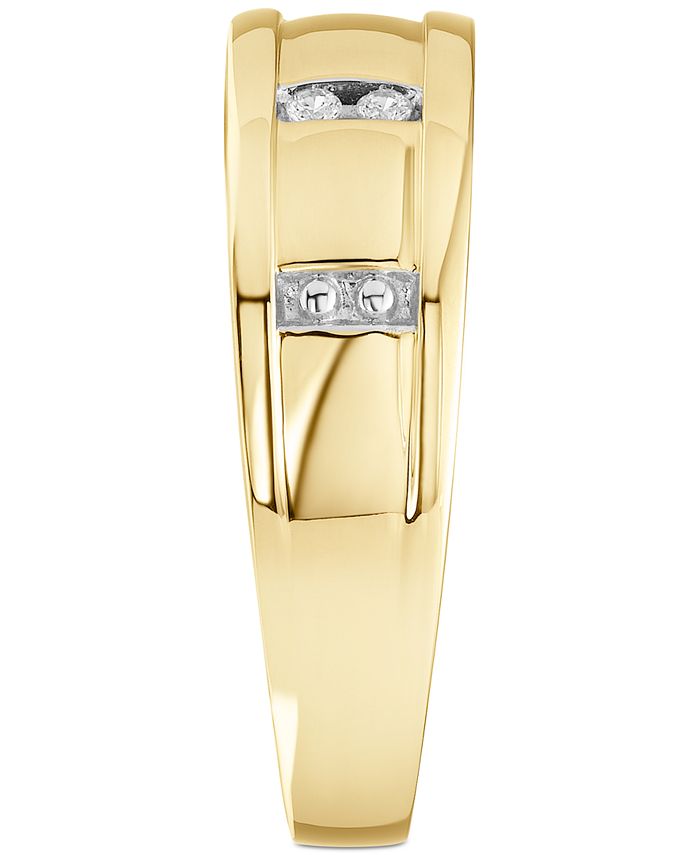 Macy's - Men's Diamond Band (1/10 ct. t.w.) in 10k Yellow Gold or 10k White Gold
