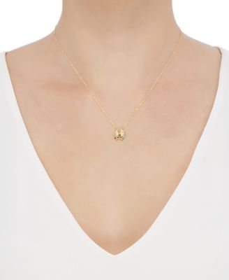 Angel Wing 17" Pendant Necklace in 10k Gold