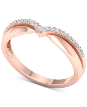 image of Diamond (1/10 ct. t.w.) Anniversary Band in 14k Rose Gold